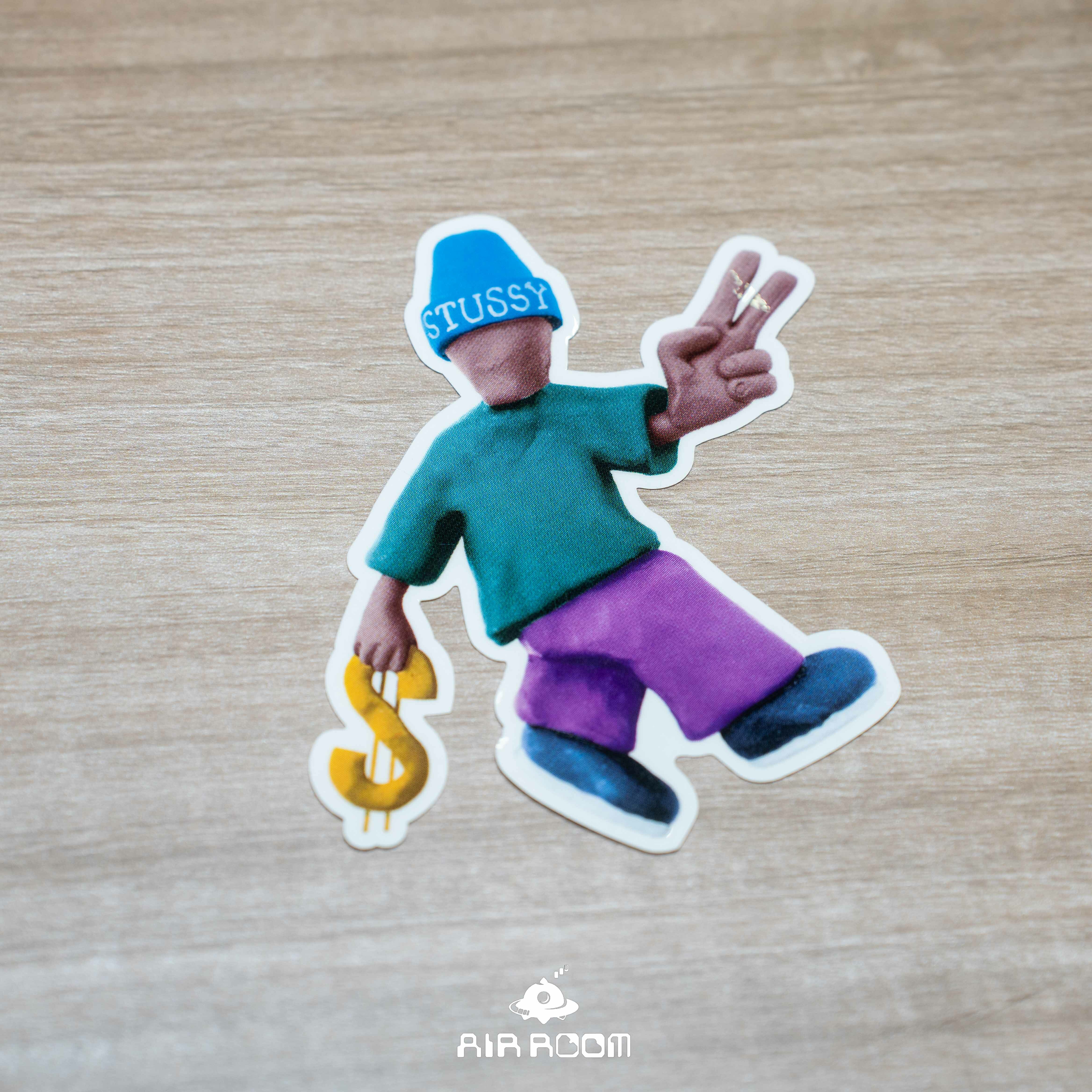 2023AW STUSSY 右手握錢 黏土人 貼紙 現貨