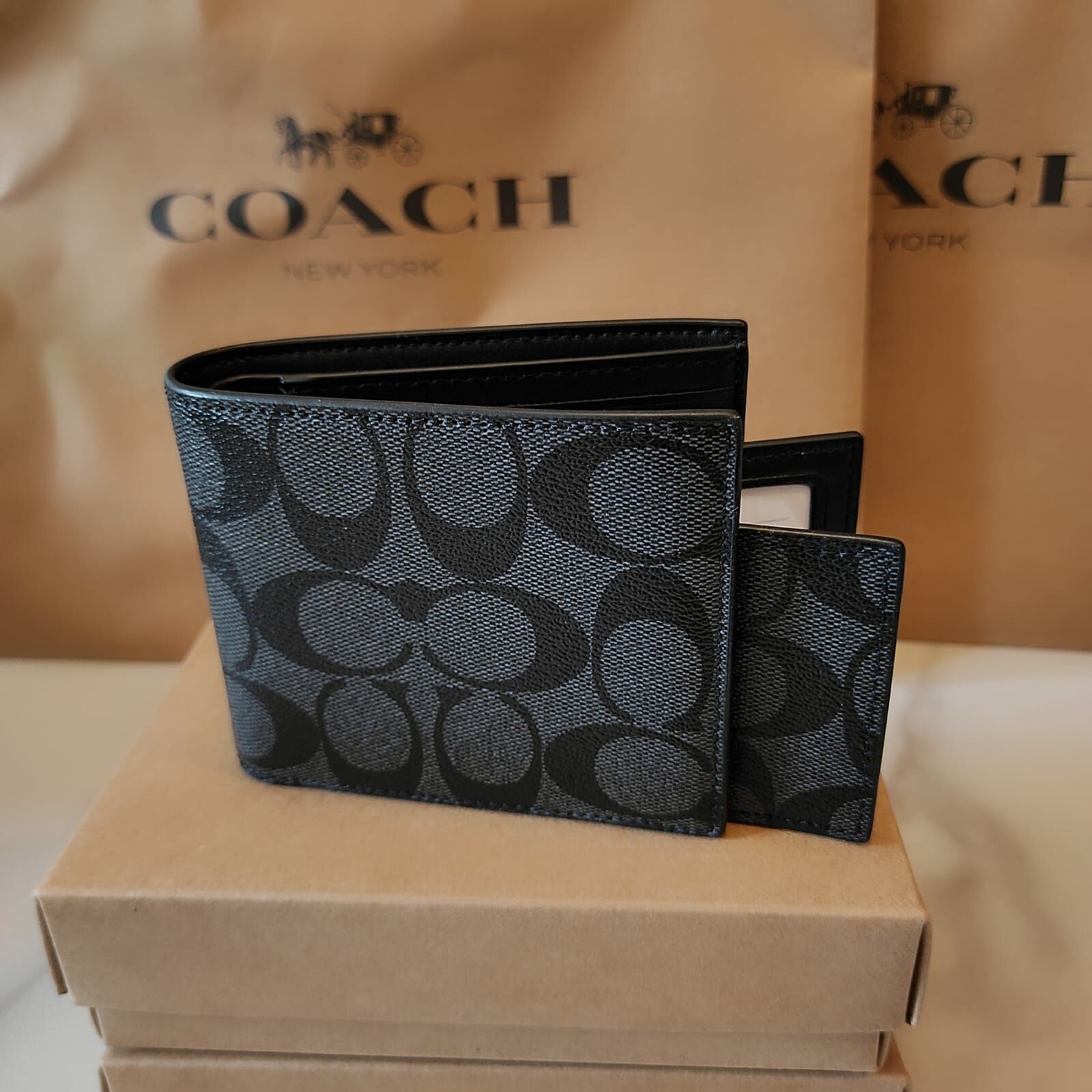 Coach 男裝銀包  (1+1 套裝)
