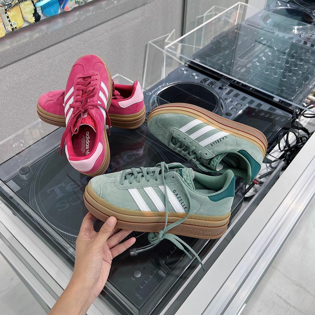 Adidas Originals Gazelle Bold Lisa同款 橄欖綠 玫瑰粉 結構 厚底 增高 ID6997 ID6998