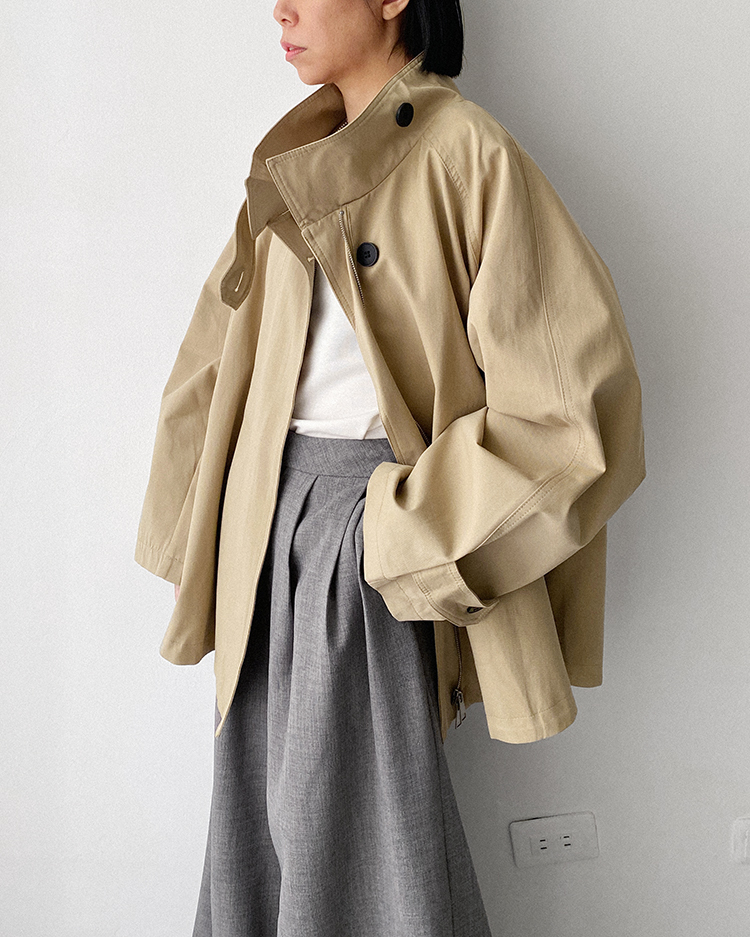 MFO-2399 斗篷式風衣外套 ᴋʜᴀᴋɪ