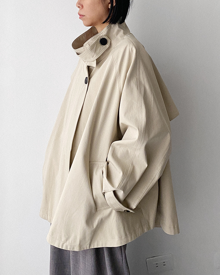 MFO-2399 斗篷式風衣外套 ʙᴇɪɢᴇ