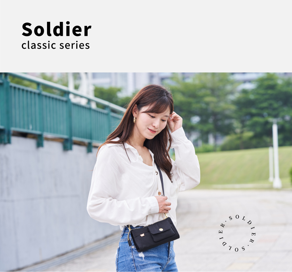 satana Soldier 美好偏執的多隔層斜肩包 亮黑色 SOS2550-711 情境照