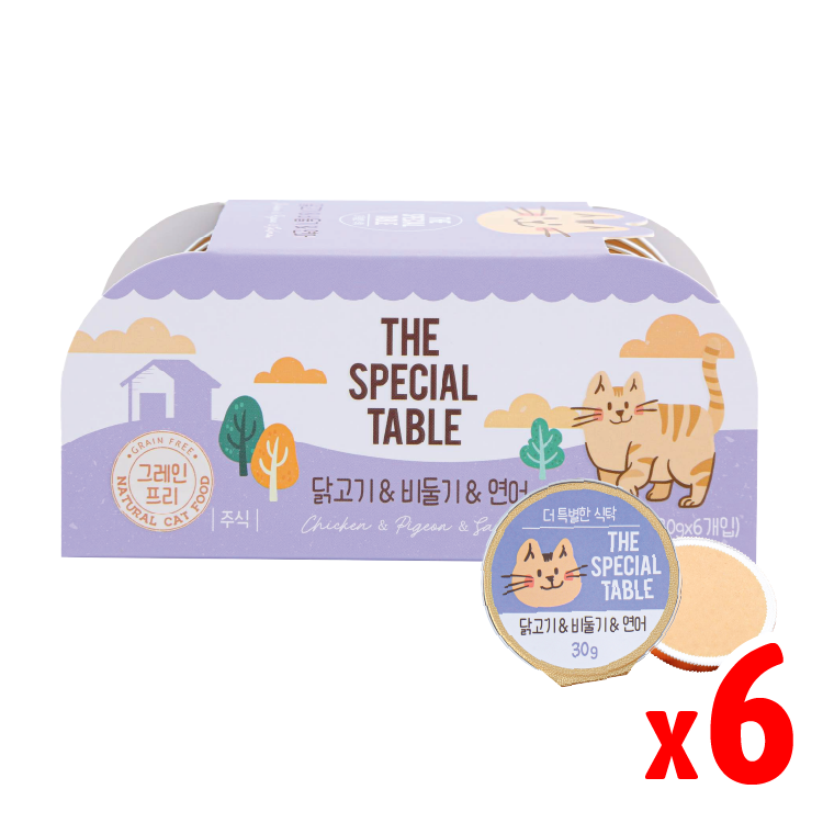 韓國Cat Pure |貓咪迷你主食罐 雞胸肉 & 鴿子 & 三文魚 30g×6 (CP-1260)