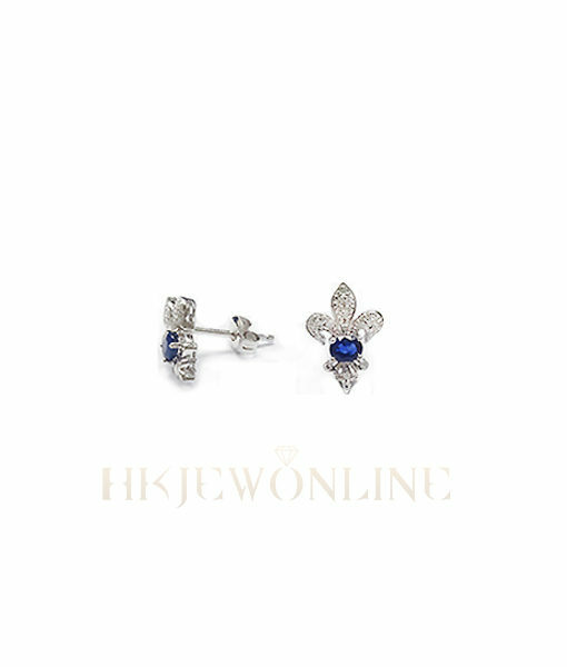 18K White Gold Sapphire Diamond Earrings