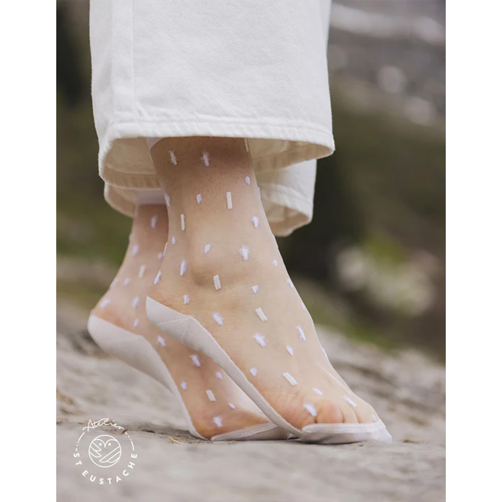 法國Atelier St Eustache 白色細雨透明襪