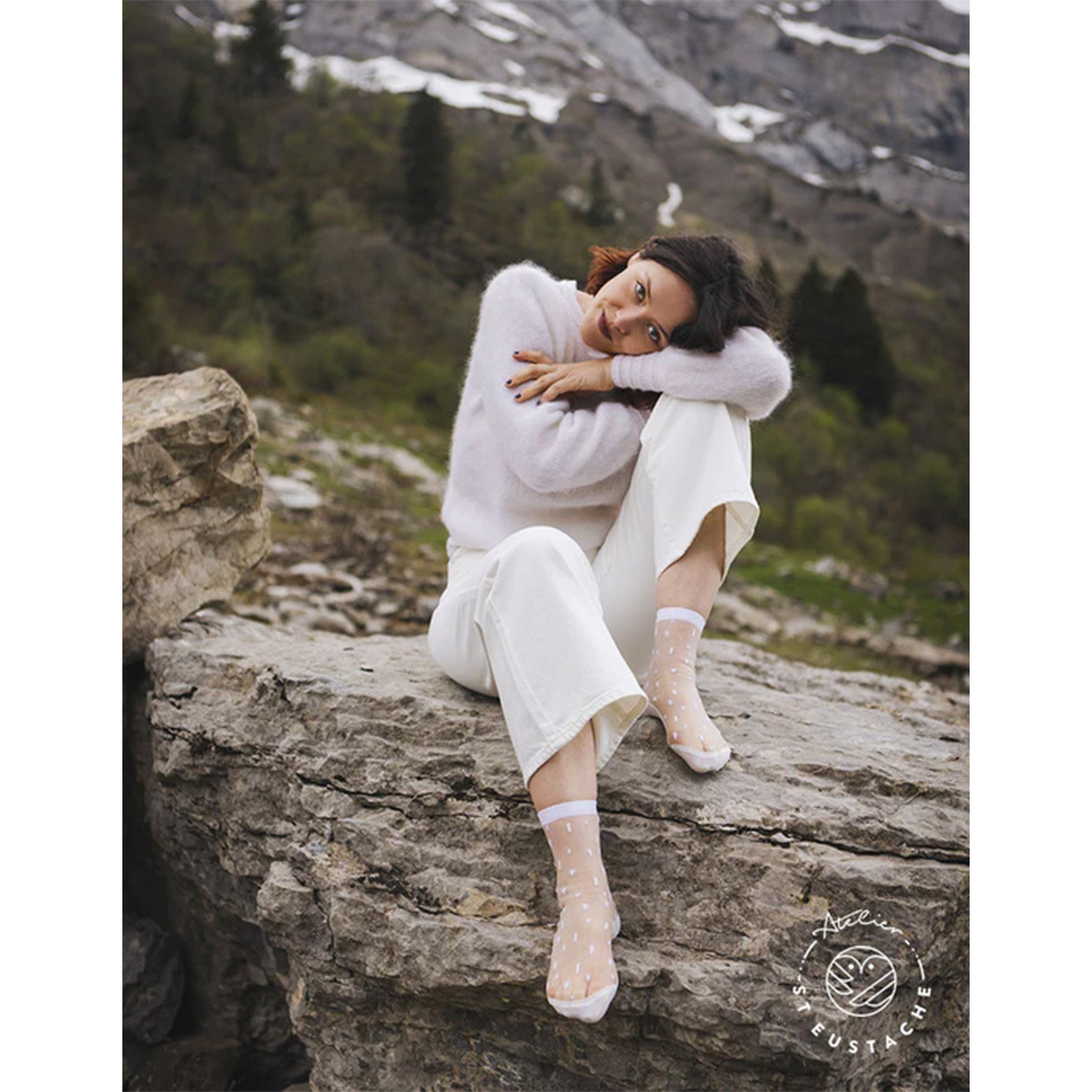 法國Atelier St Eustache 白色細雨透明襪