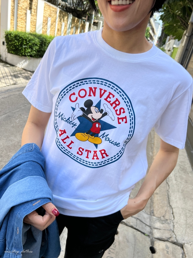 泰國米奇converse圓弧造型T (白)