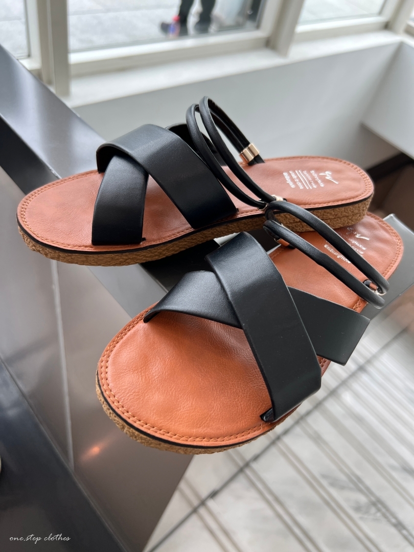 交叉兩穿設計涼拖鞋 (黑)