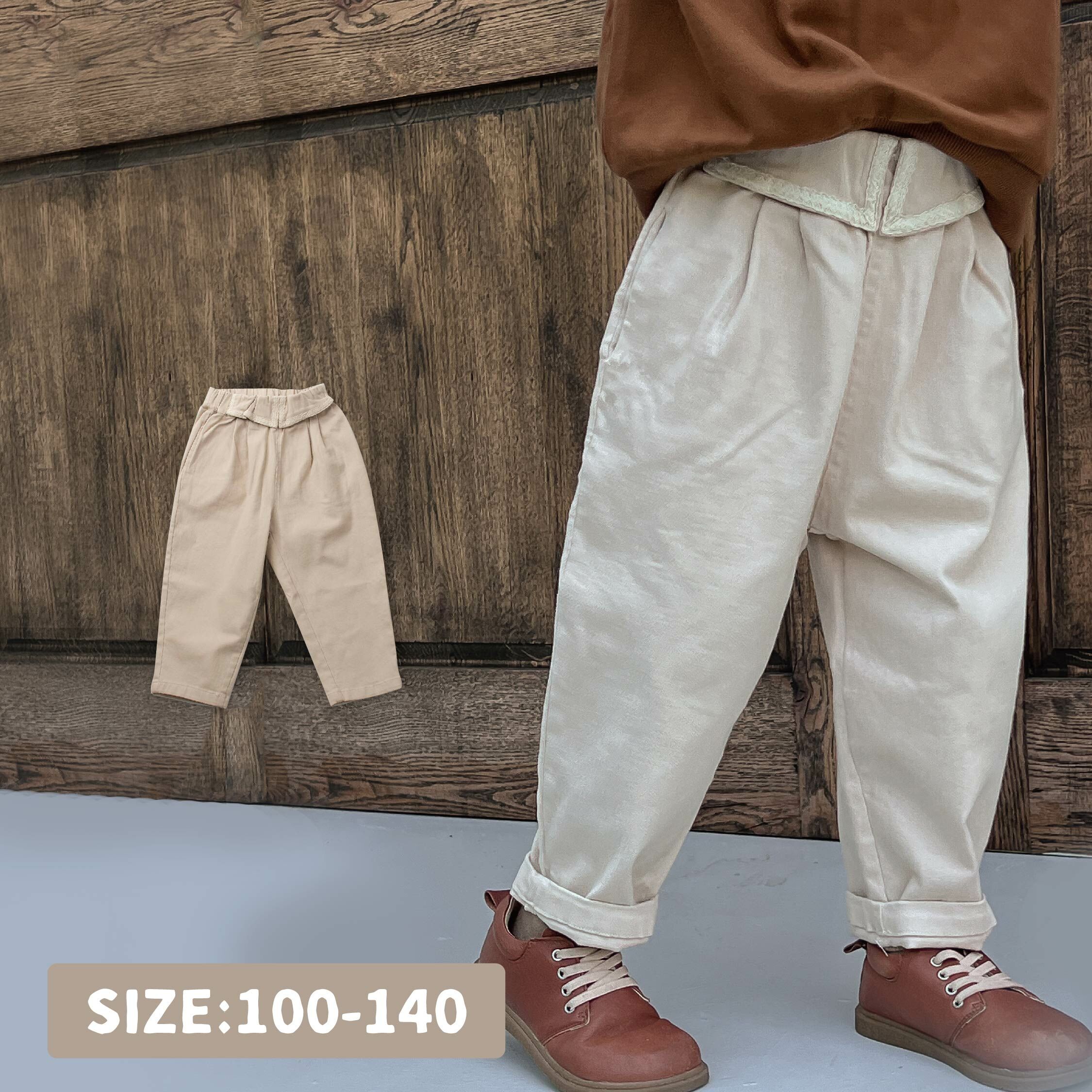 【H35048】甜美蕾絲造型設計休閒褲