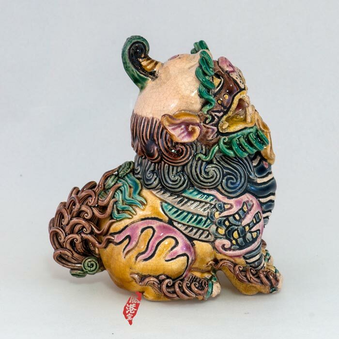 鹿港窯禮品館｜台灣國寶交趾陶居家開運小獅尊