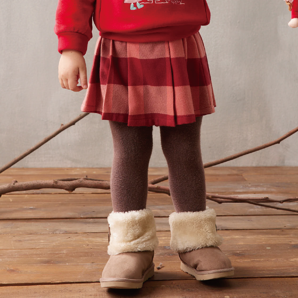 PIPPY經典格紋優雅棉質百褶格褲裙 紅