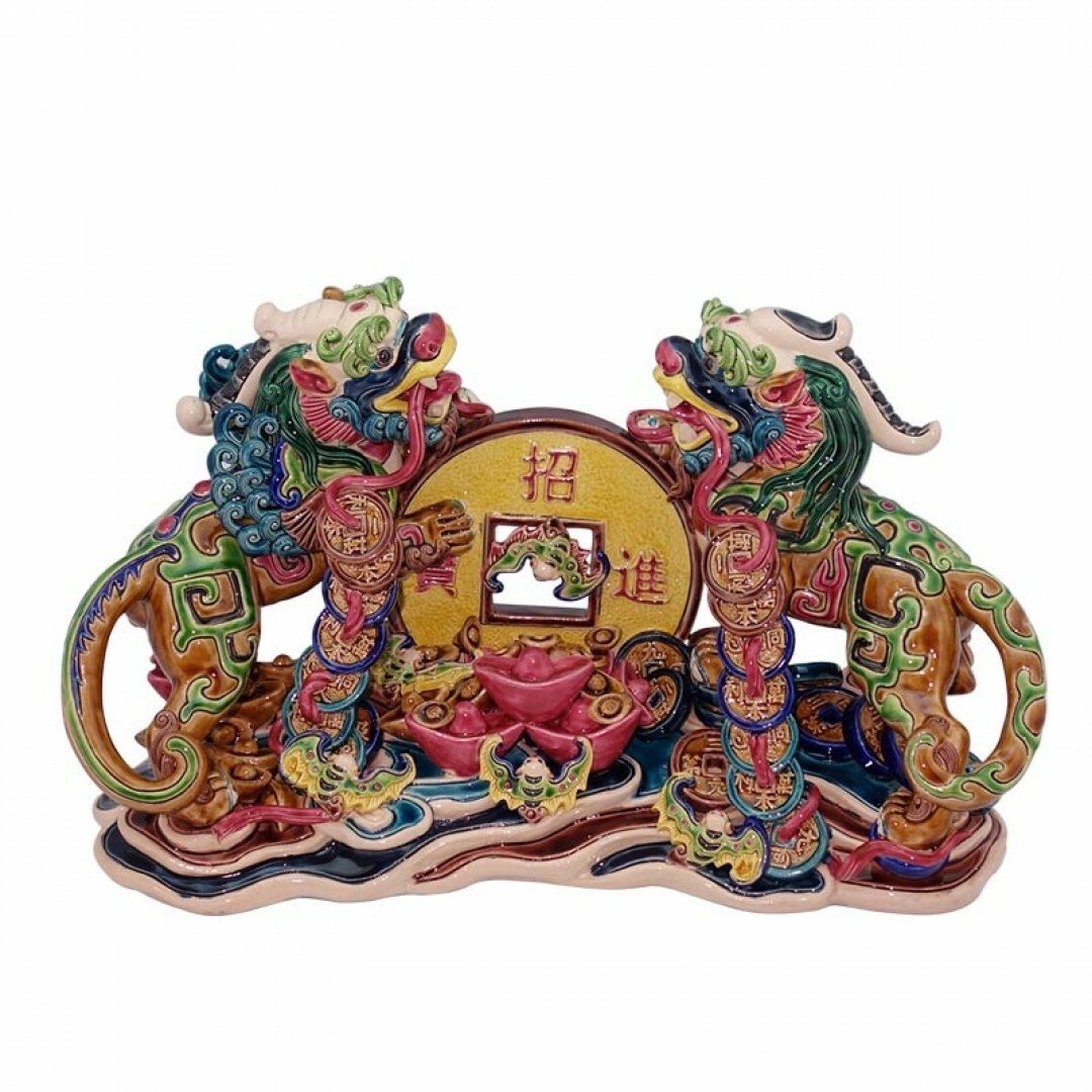 台灣國寶交趾陶｜招財進寶 貔貅對