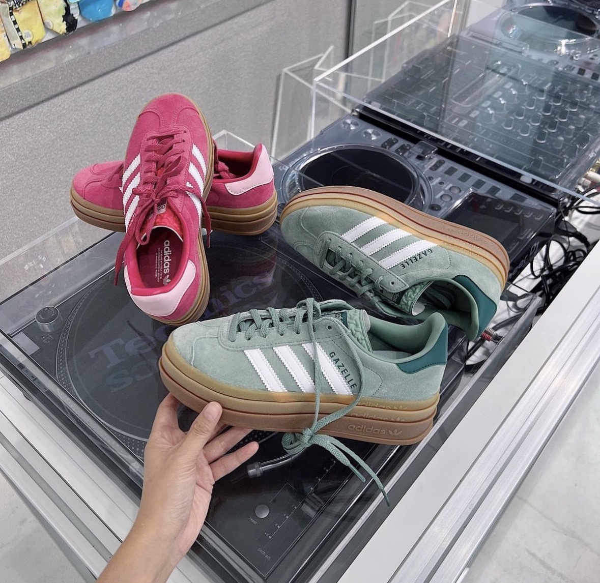 預購┃adidas GAZELLE BOLD W 綠色粉色焦糖底厚底基本款增高