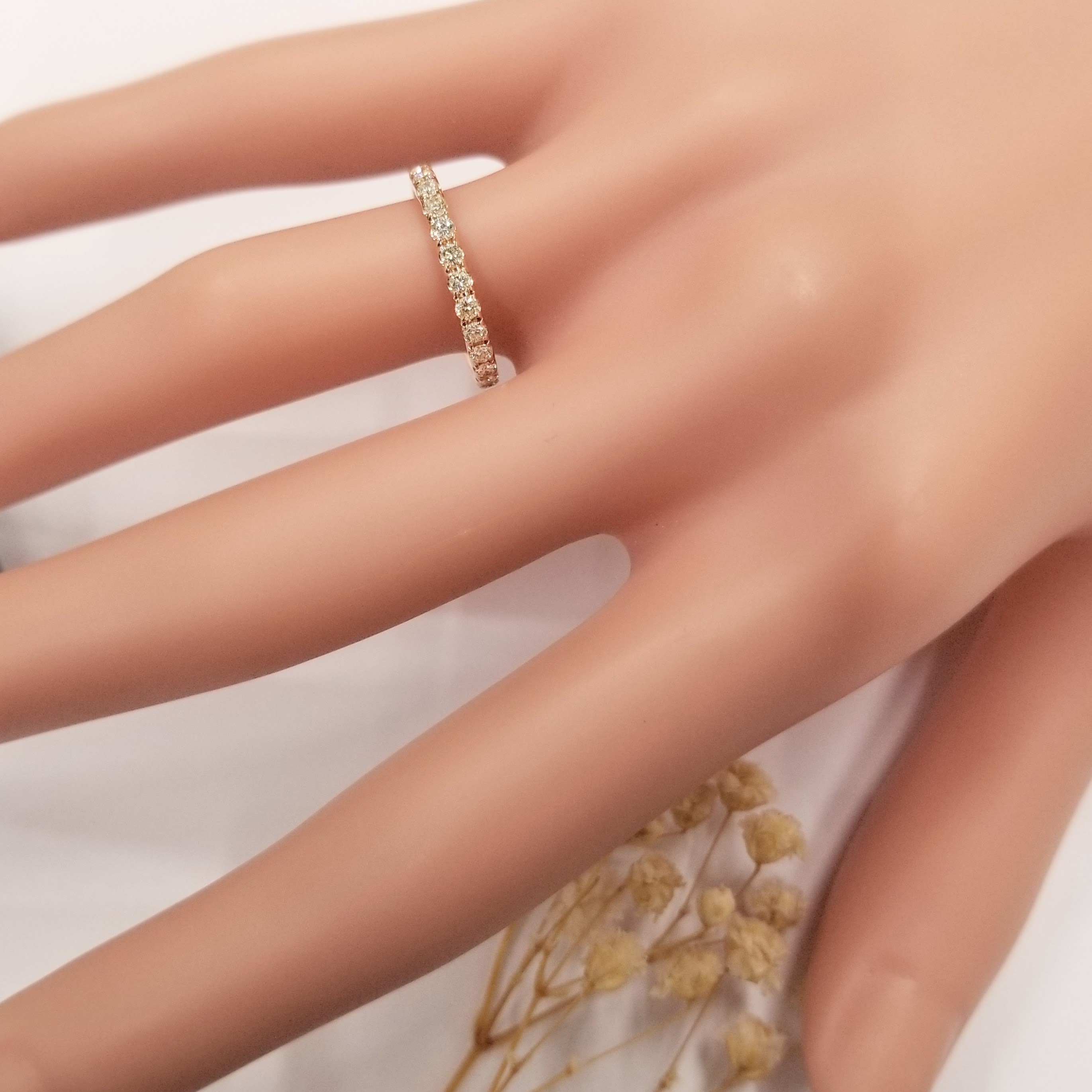 18K Rose Gold 0.61ct up Diamond Ring