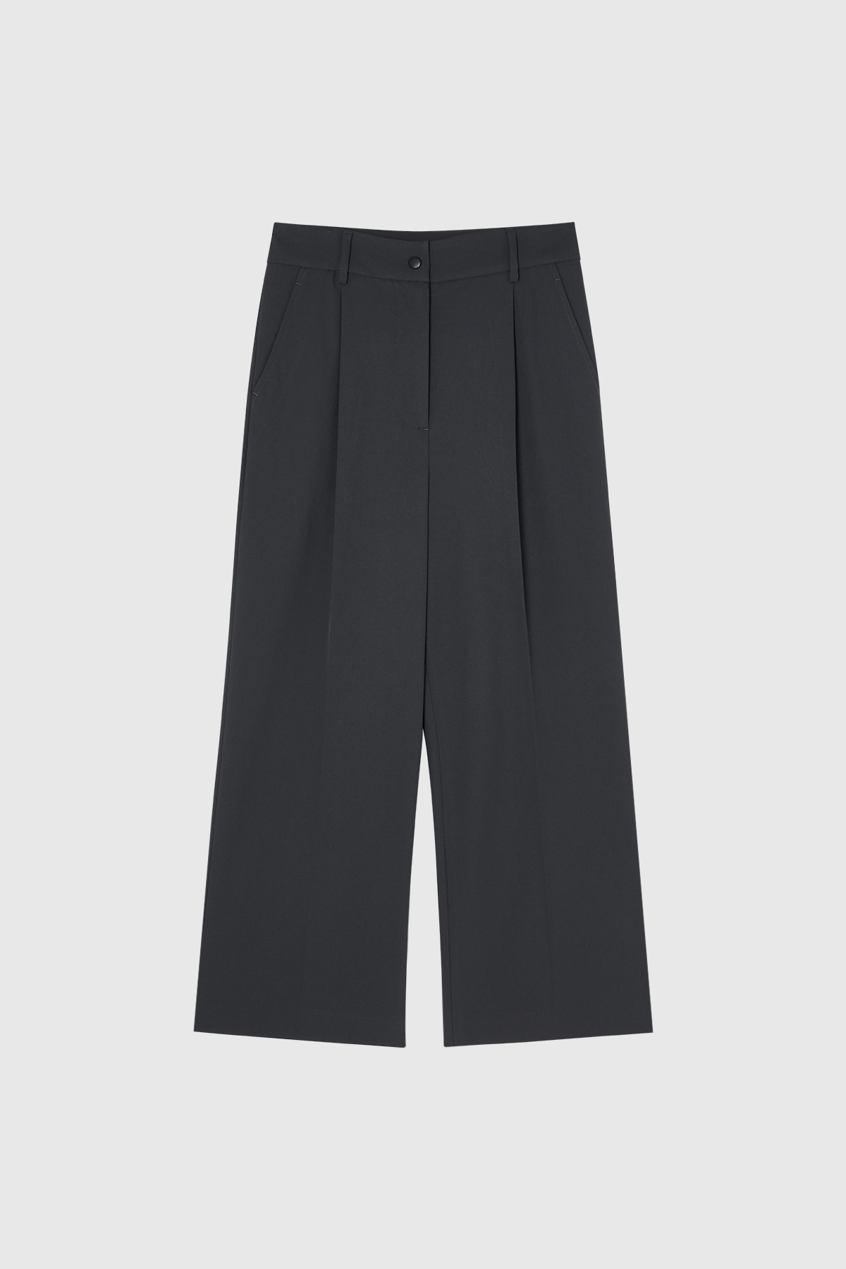 BIZ 防潑水打褶西裝褲 女（鐵灰）