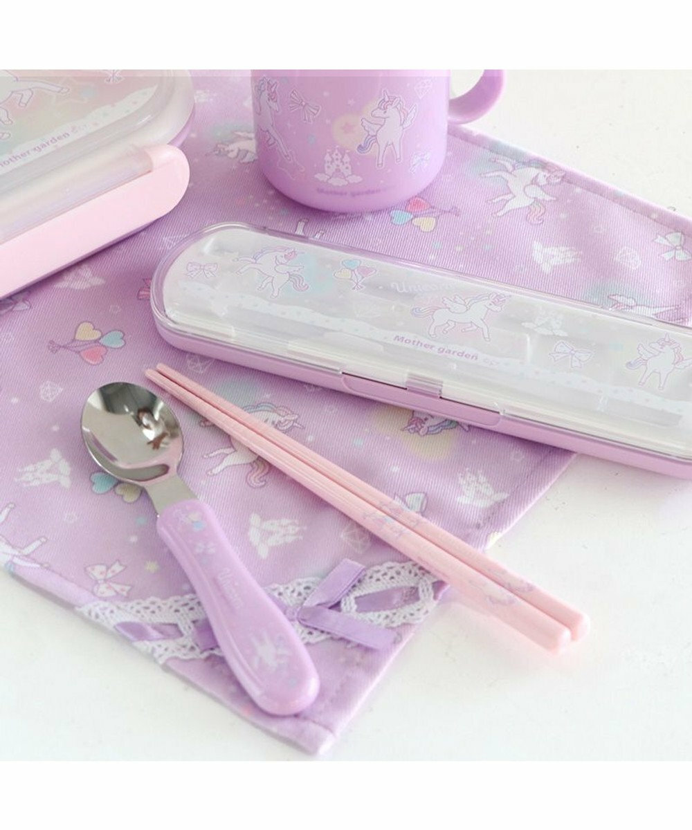 Usamomo萌兔桃桃-幸福獨角獸 湯匙筷子組/湯匙叉子筷子組