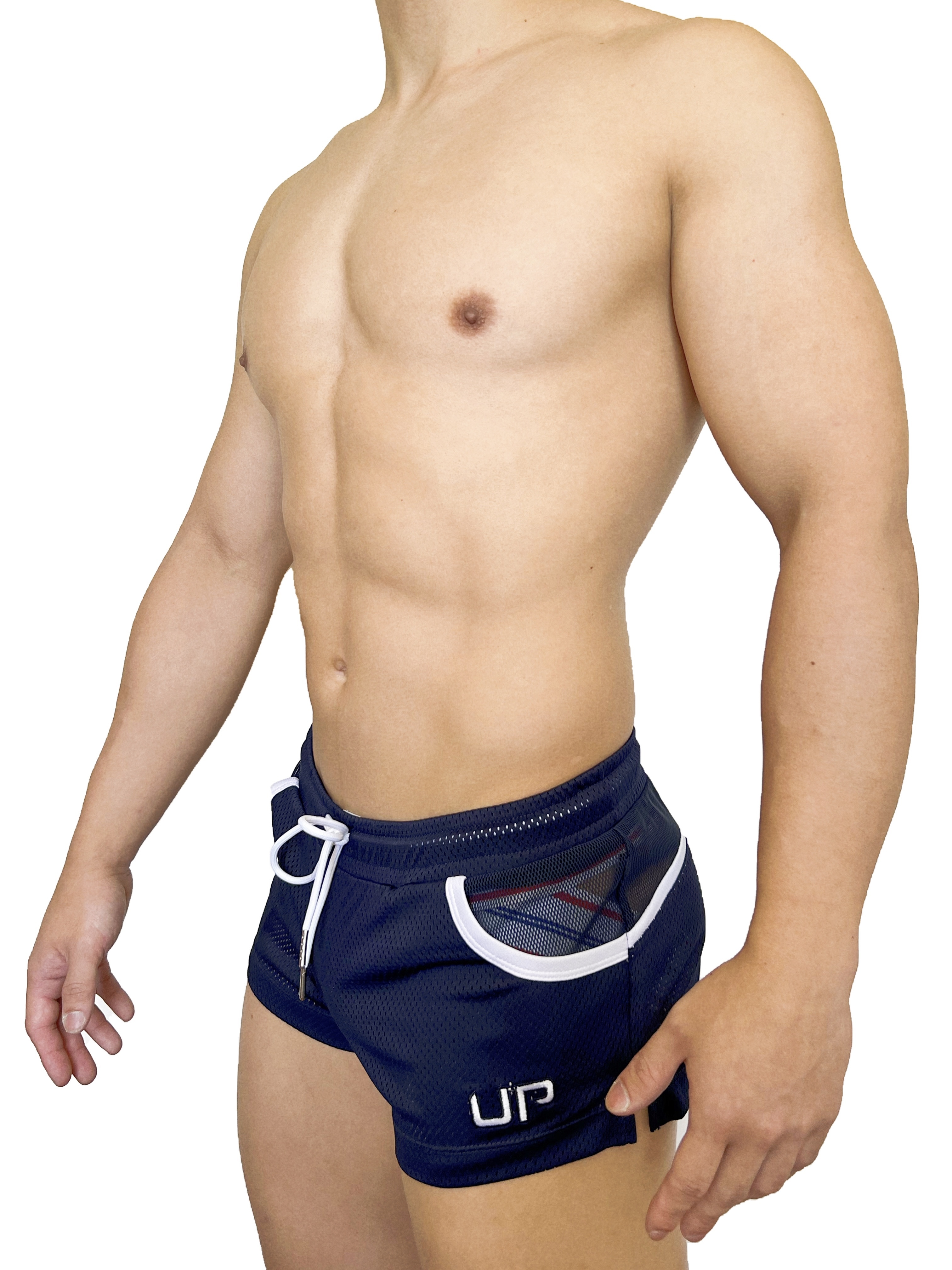 UP For Fun Mini 超短運動褲 海軍藍/白