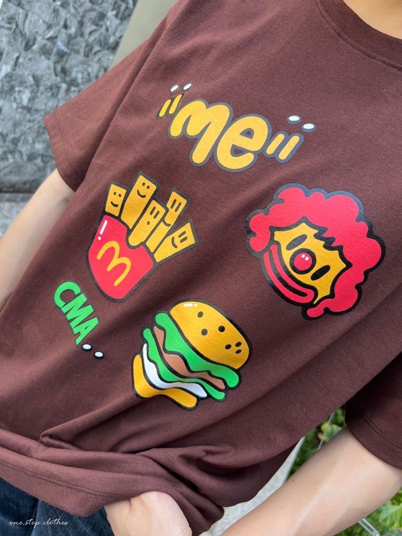 泰國超級Q的麥當當漢堡薯條T  (咖)