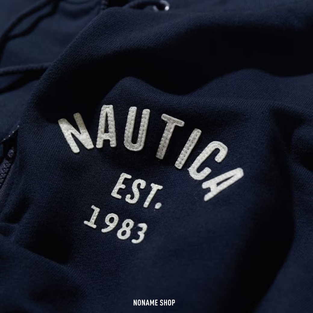 NAUTICA FELT PATCH ARCH LOGO FULL ZIP SWEAT HOODIE 小LOGO 外套 四色 (男款)