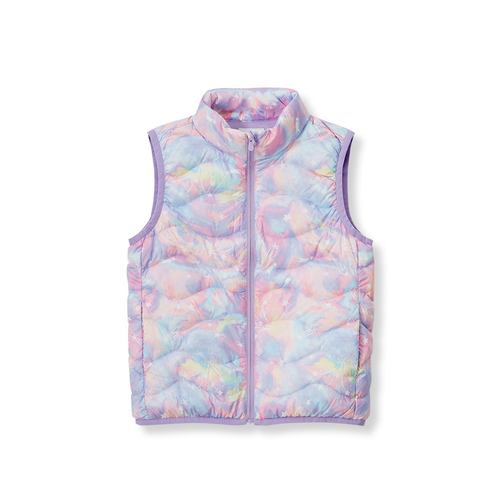 女童超輕薄可摺合羽絨背心外套