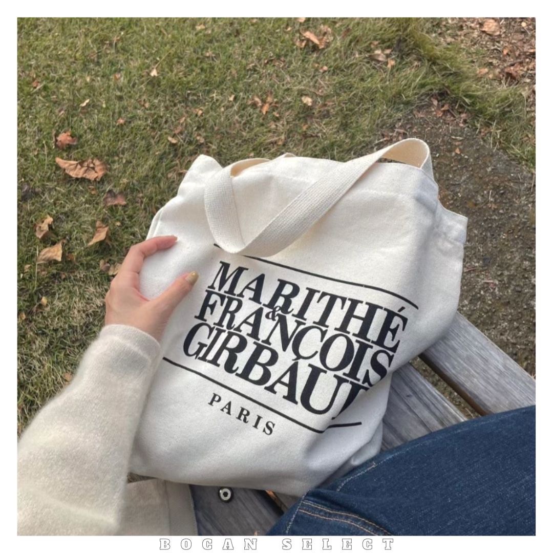 Marithe Francois Girbaud MFG 韓國限定 帆布袋  黑 奶油白 丹寧藍