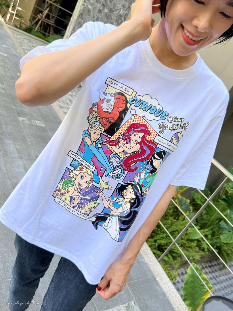 泰國復古漫畫風格迪士尼公主T
