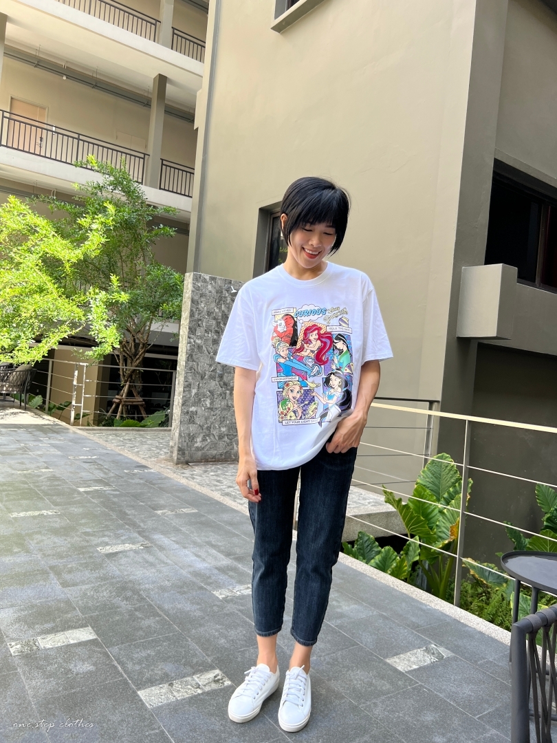 泰國復古漫畫風格迪士尼公主T