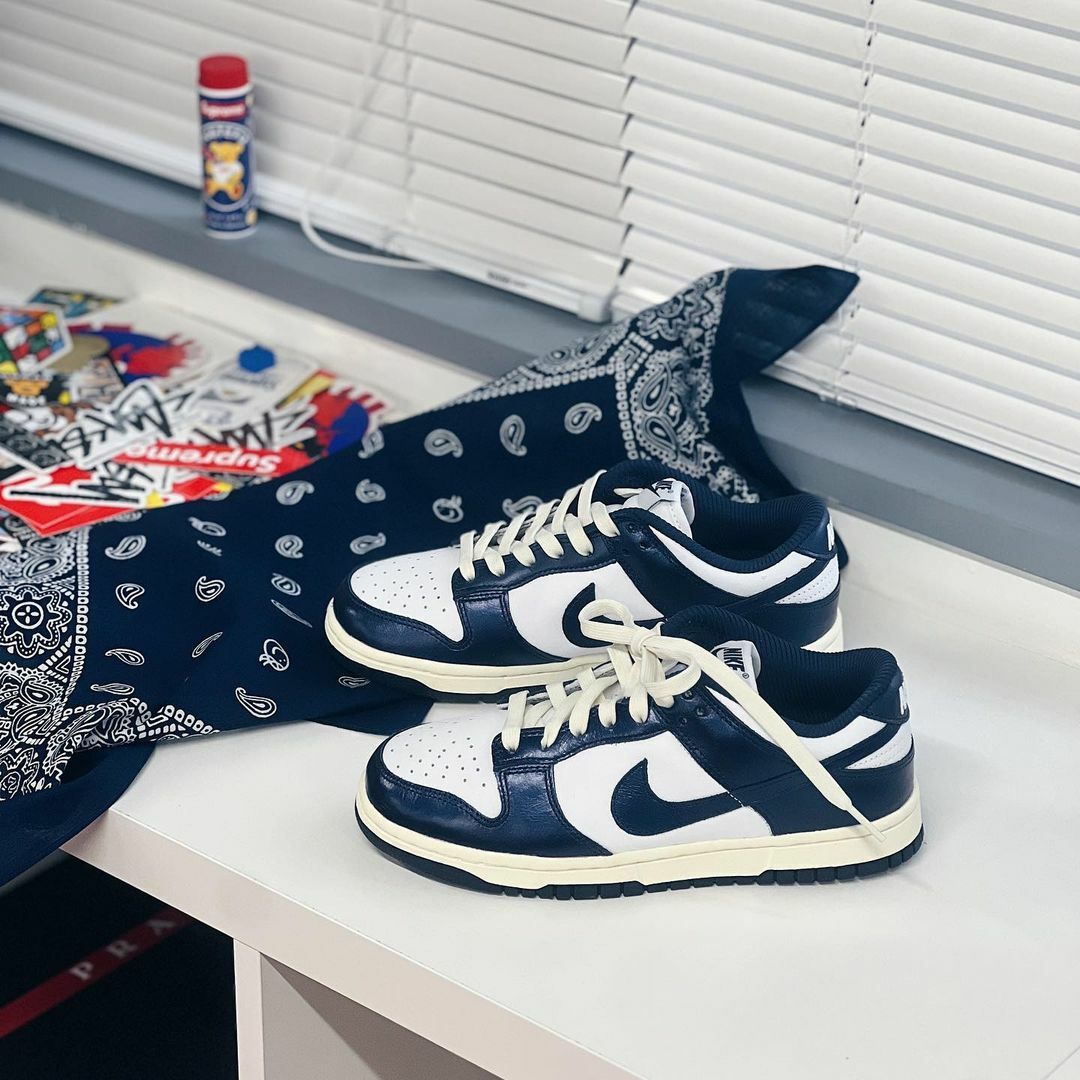 Nike Dunk Low 海軍藍 深藍 復古 作舊 奶油底 男女尺寸 休閒鞋 FN7197-100