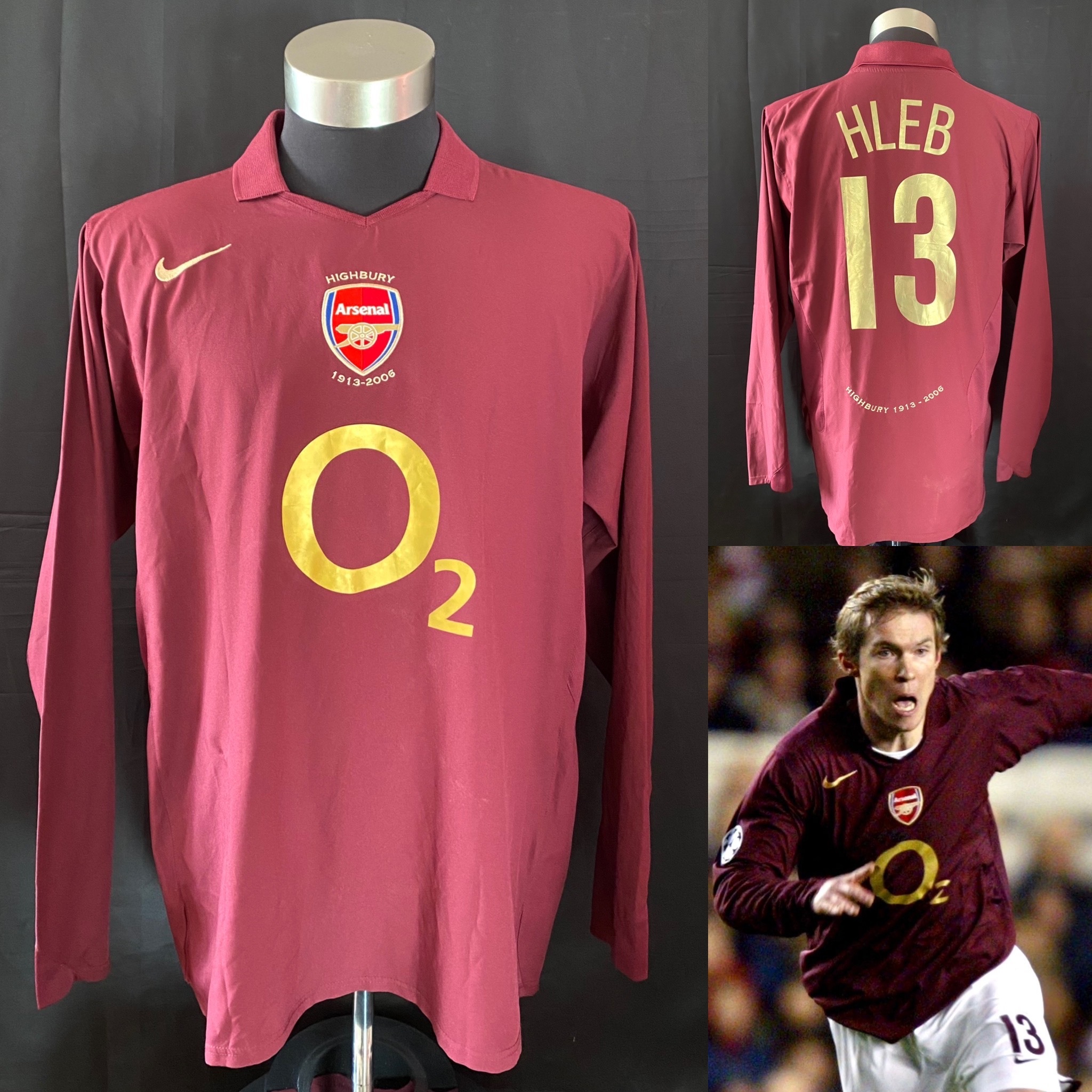 Arsenal 2005-2006 Nike L/S Highbury Home Shirt #13 HLEB