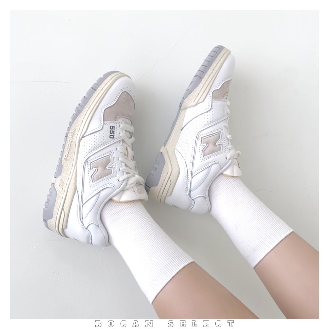 New Balance 550 白灰奶茶 灰粉 奶油色（BB550PWG)