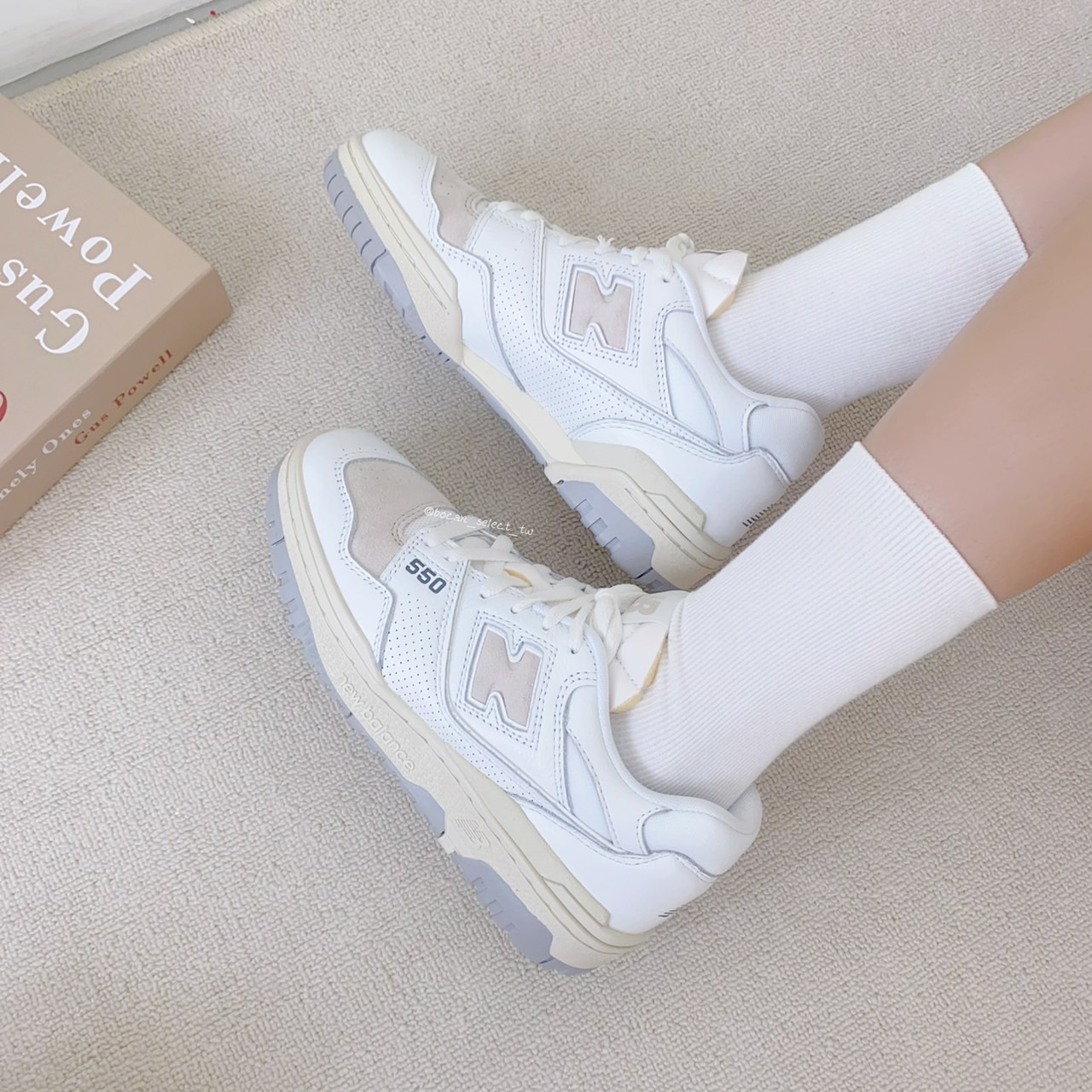 New Balance 550 白灰奶茶 灰粉 奶油色（BB550PWG)