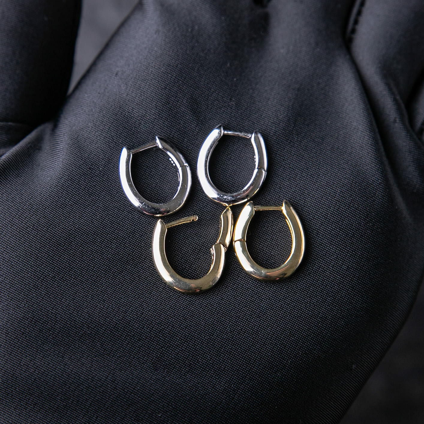 925純銀光面圓圈耳環