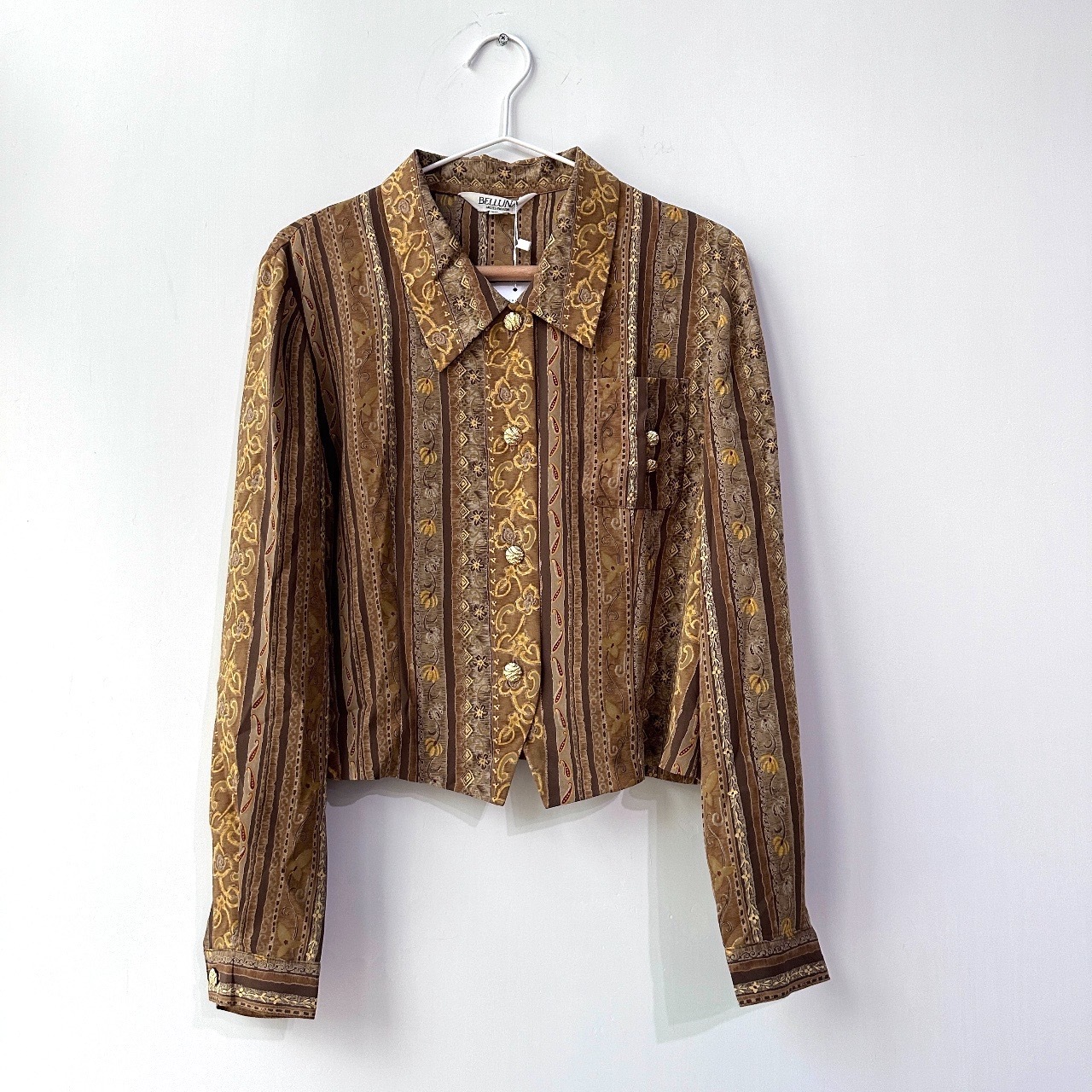 古典宮廷感薄身長袖上衣