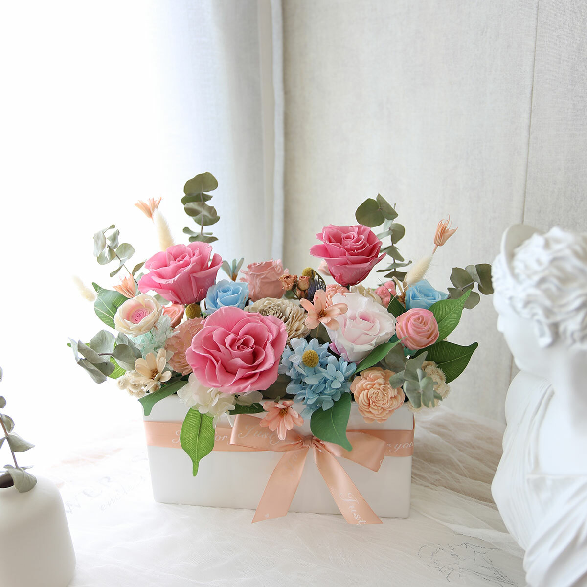 T58｜粉藍/粉橘色系盆花