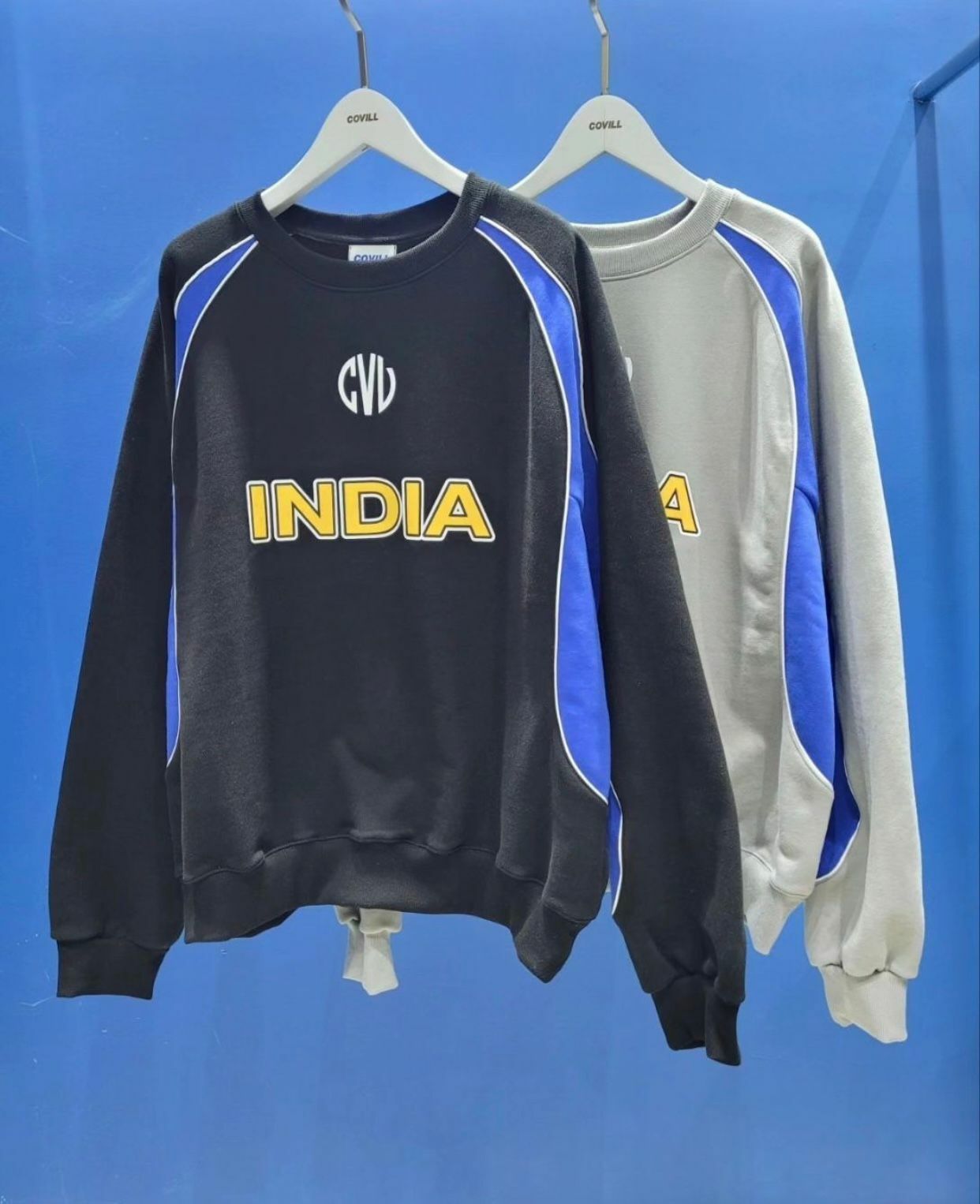 OverSize拼色英文字衛衣 Covill-024T