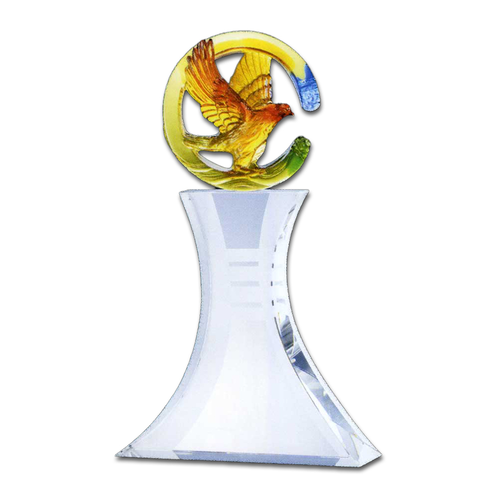 琉璃水晶獎座｜突破 大展鴻圖專屬刻字獎盃