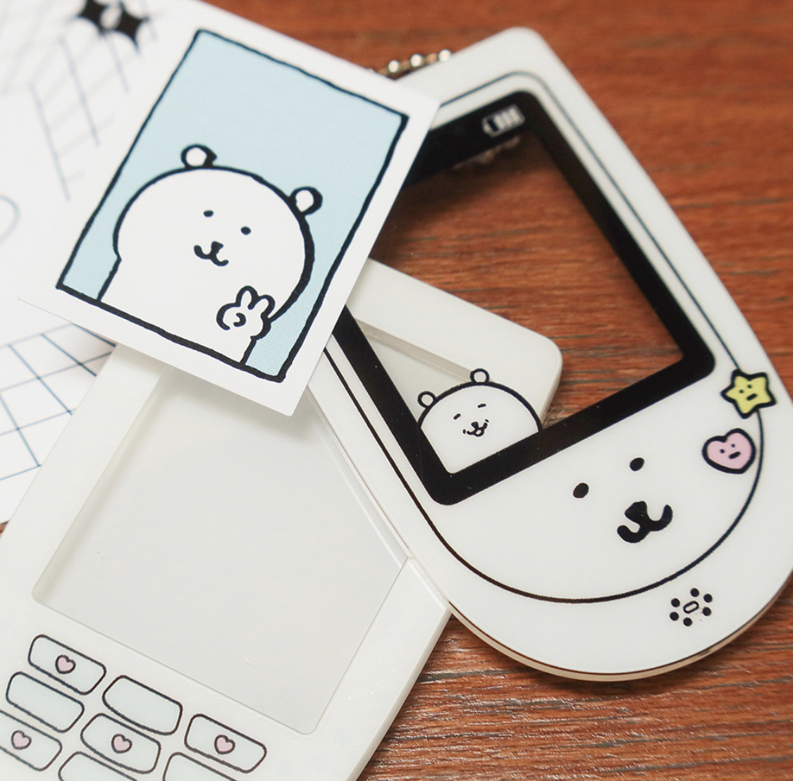 預訂｜韓國限定 白熊 電話框鎖匙扣 可更換小卡