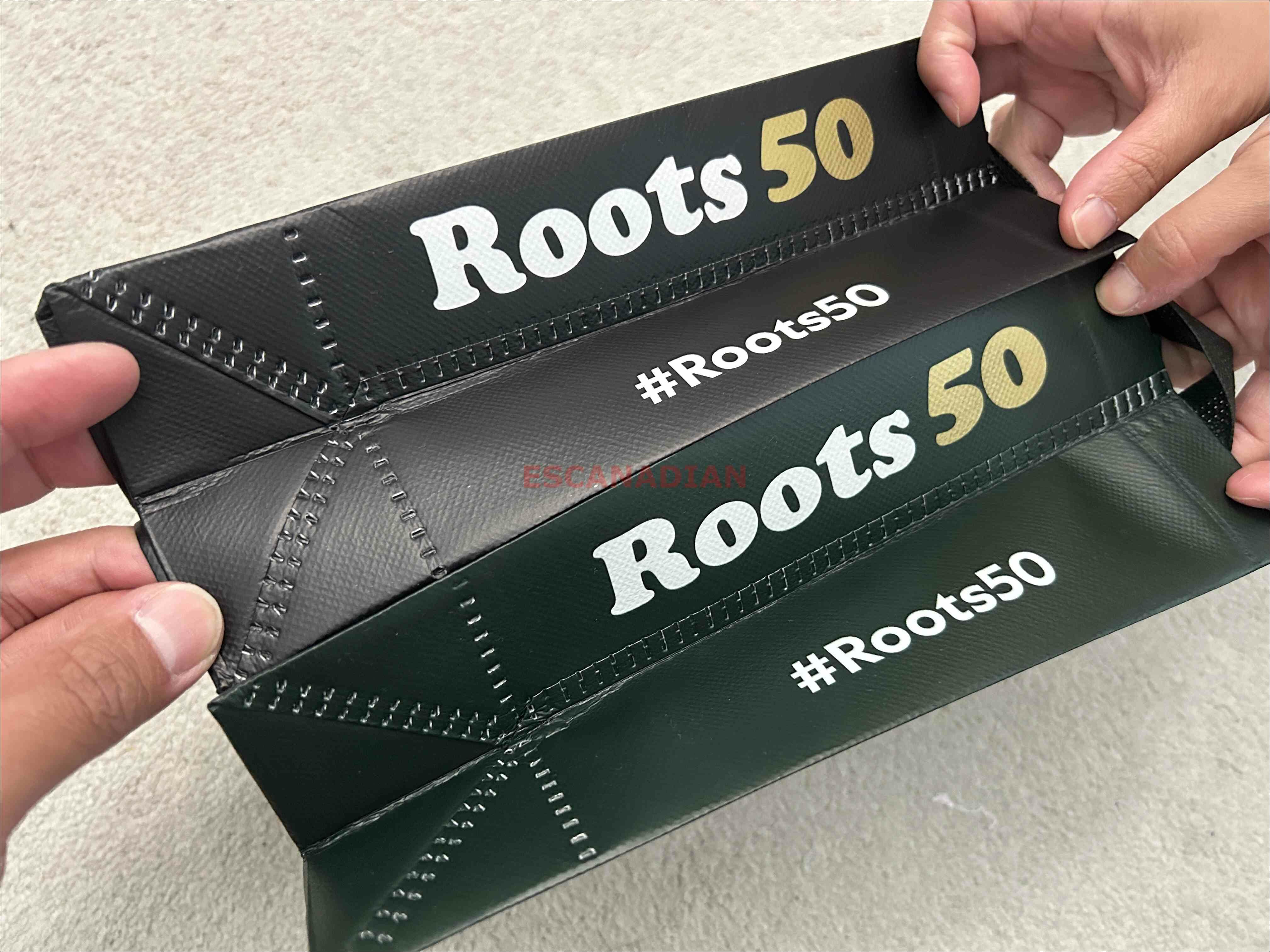 ROOTS 50週年系列 字樣 環保購物袋 (3個尺寸)