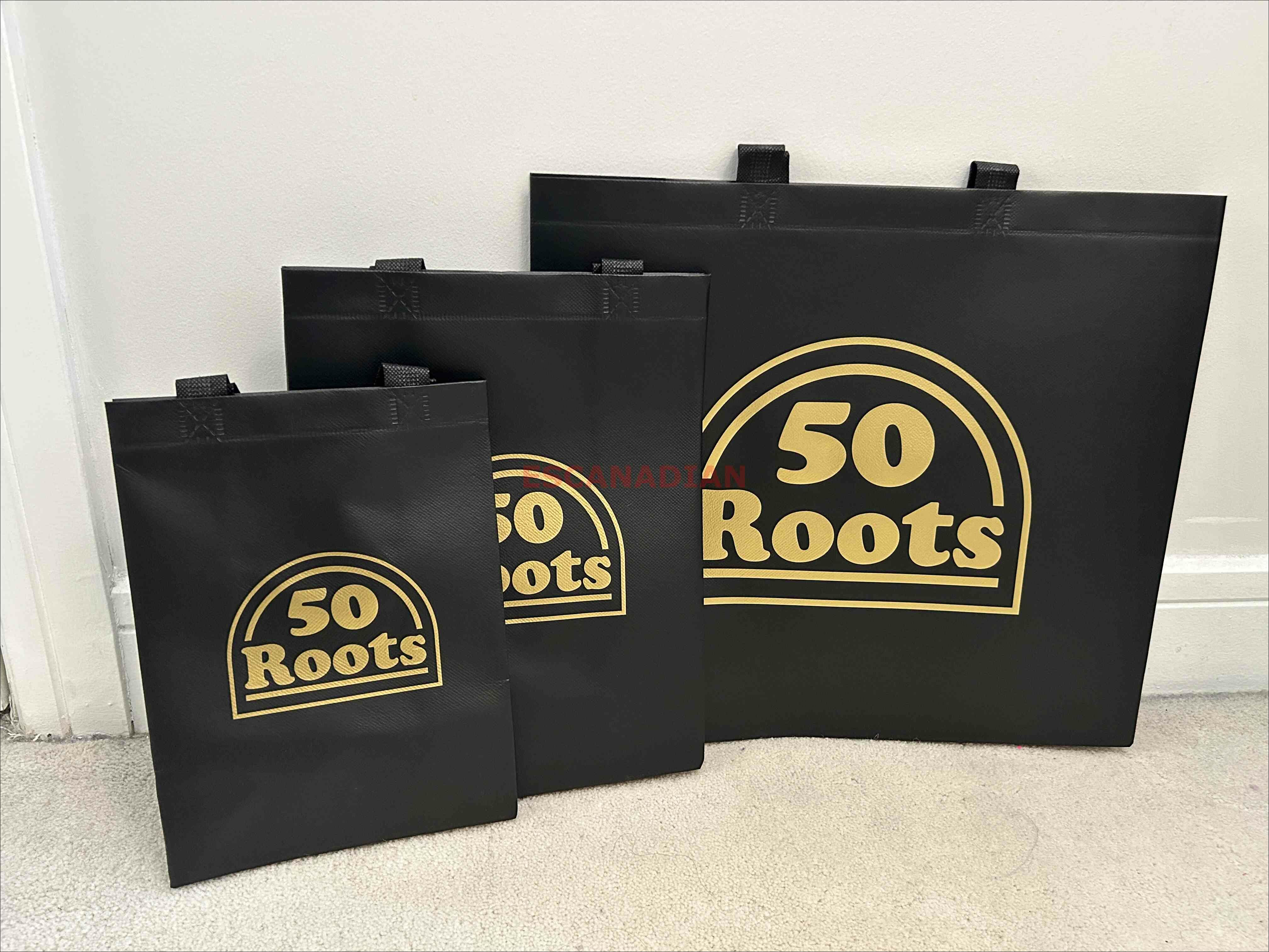 ROOTS 50週年系列 字樣 環保購物袋 (3個尺寸)