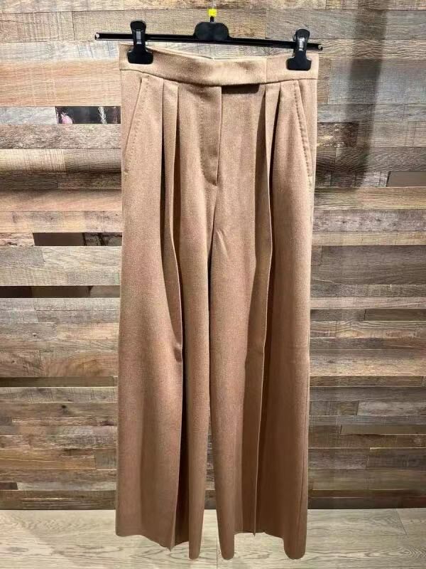 Max Mara 駝色駝絨闊腿休閒褲 -T