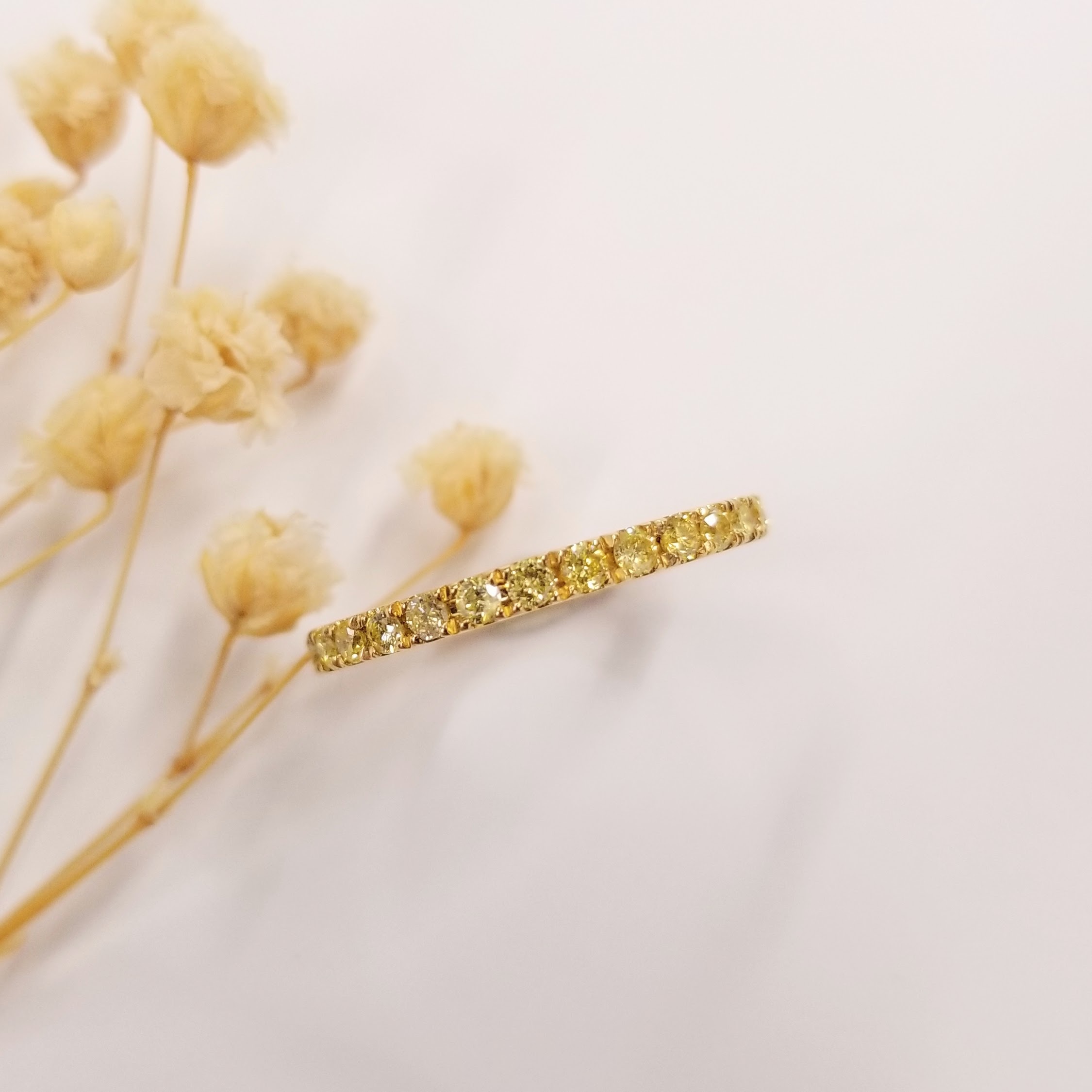 全新18K黃金68份鑽石全圈戒指