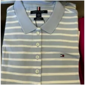 [S] TOMMY HILFIGER SLIM FIT STRIPE STRECH COTTON POLO,GREY MULTI, 76J3639-451 (STH374)