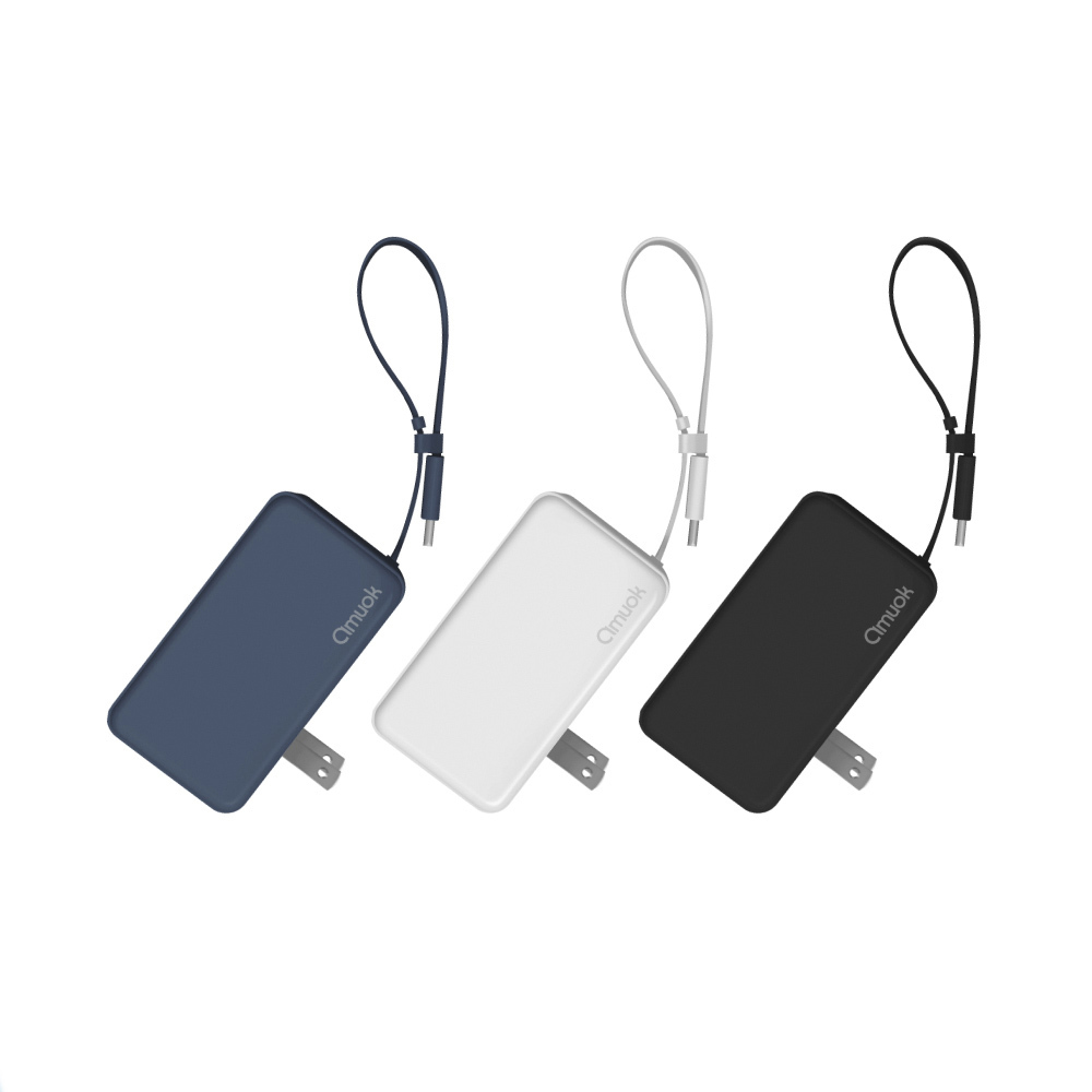 【amuok】帶線旅充二合一行動電源