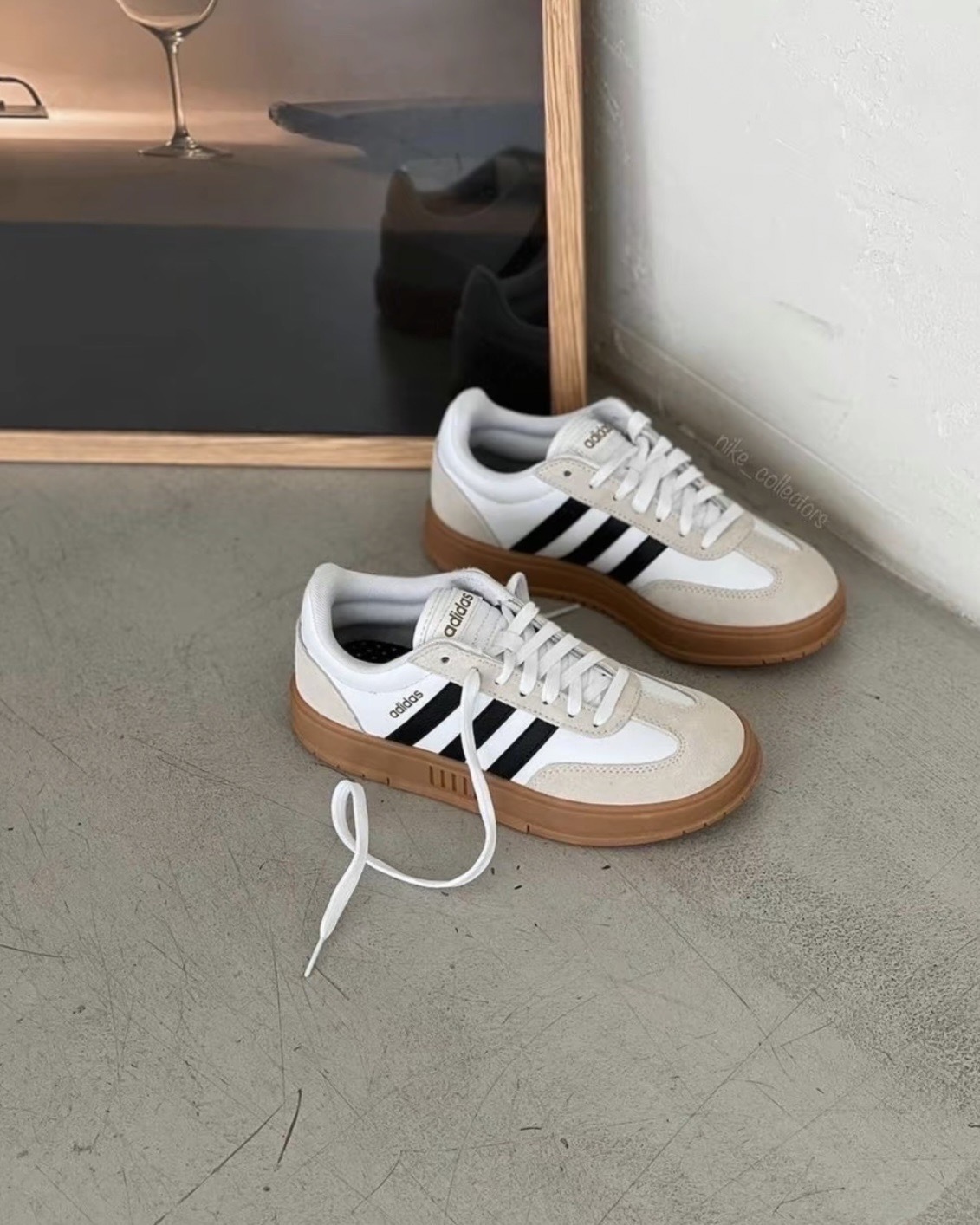 ADIDAS NEO GRADAS 白黑 焦糖底 SAMBA平替款 FW3378 -SEP