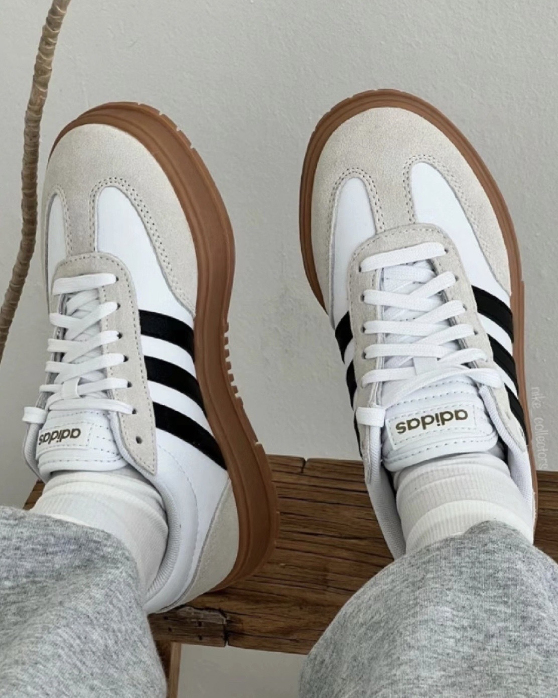 ADIDAS NEO GRADAS 白黑 焦糖底 SAMBA平替款 FW3378 -SEP