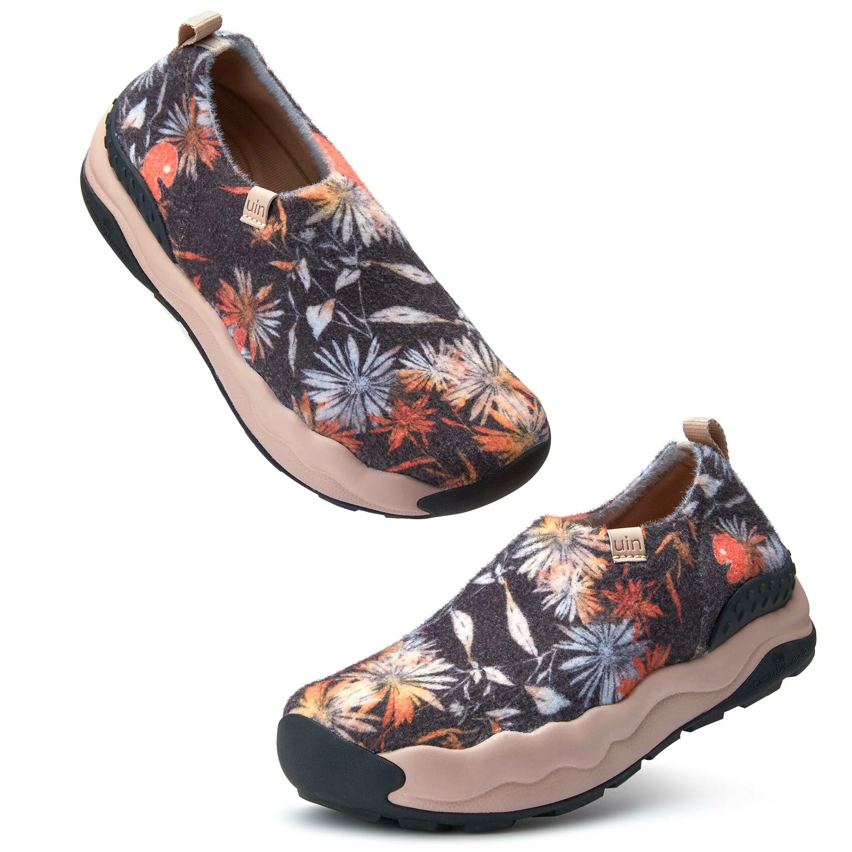 【 Uin 】西班牙原創設計 |托萊多11 夜間花影 女鞋 彩繪鞋 休閒鞋 懶人鞋