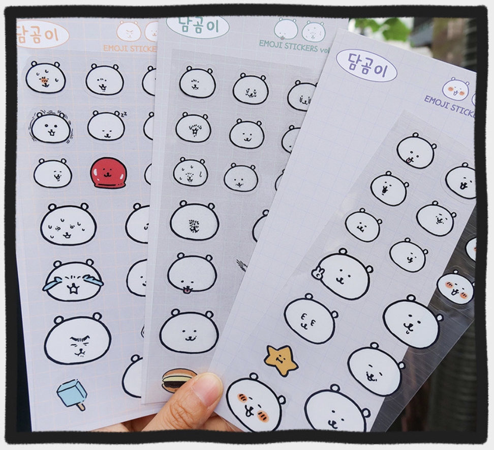預訂｜韓國限定 白熊 透明EMOJI貼紙