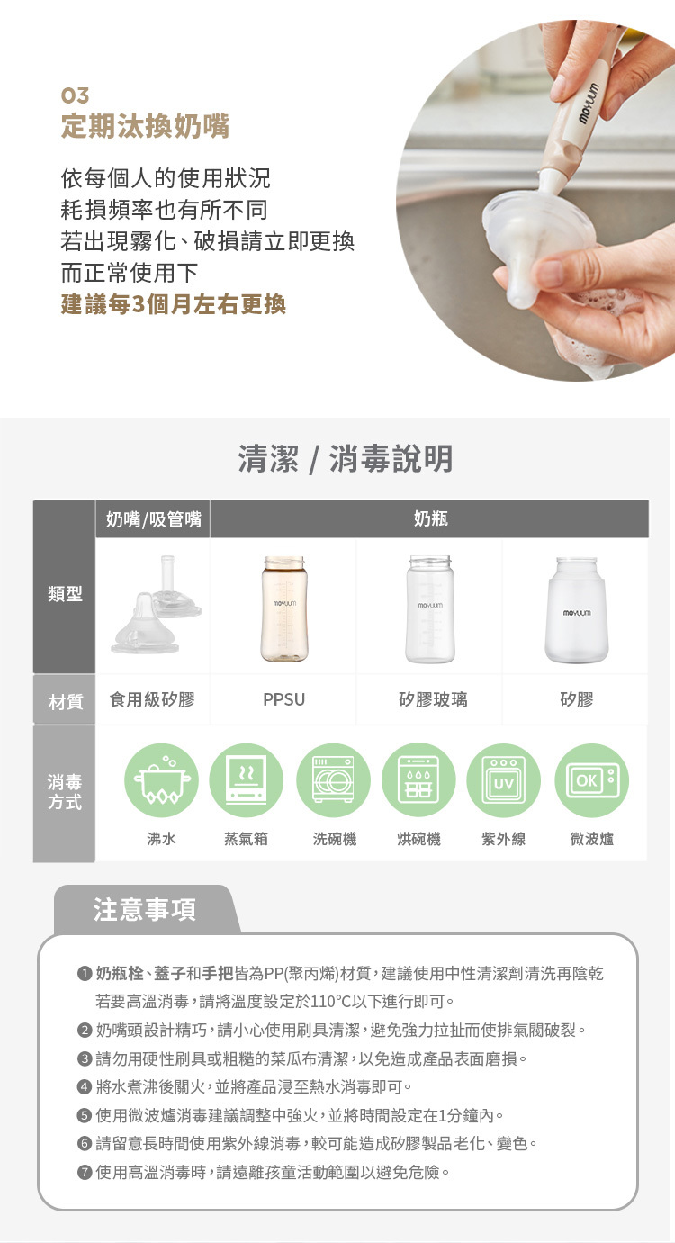 韓國 Moyuum - PPSU 寬口奶瓶-飄飄雲款-270ml