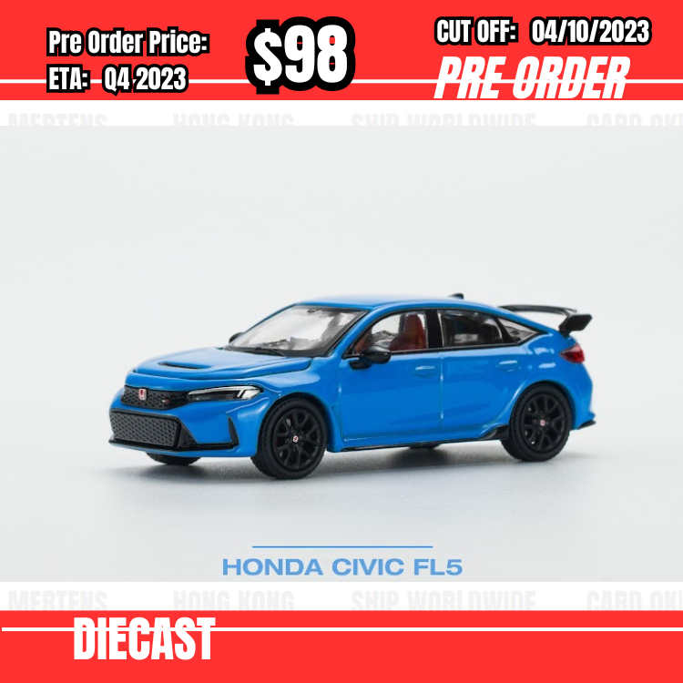 PO-$98 * Pop Race * 1:64HONDA CIVIC FL5 BOOST BLUE PEARL [OD22/09]