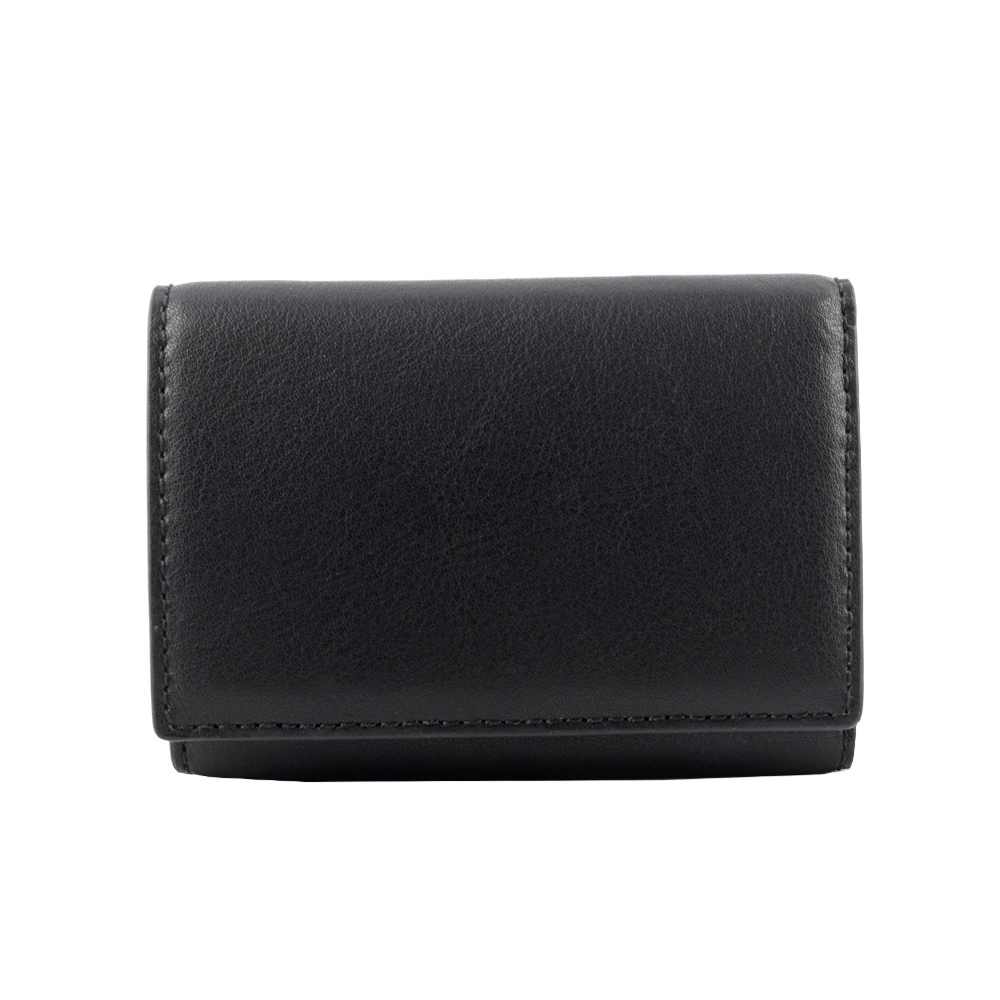 【MARC JACOBS】The J Marc 平滑皮革迷你三折短夾(黑色) 2S3SMP005S01 001